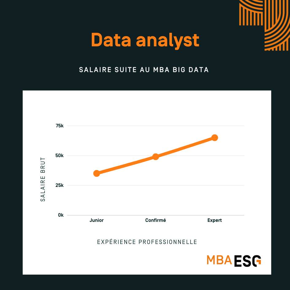 Salaire suite à la formation data analyst infographie