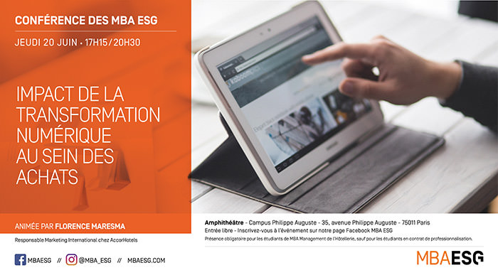 Conférence : Impact de la transformation numérique au sein des achats Impact de la transformation numérique au sein des achats - Master Management de l’Hôtellerie