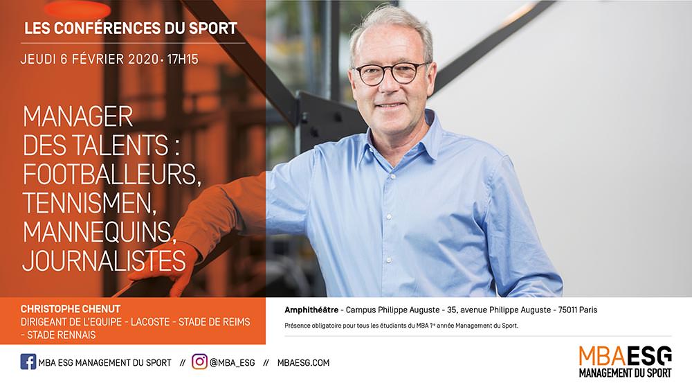 Conférence : Manager des talents : Footballeurs, tennismen, mannequins, journalistes Conférence : Manager des talents : Footballeurs, tennismen, mannequins, journalistes